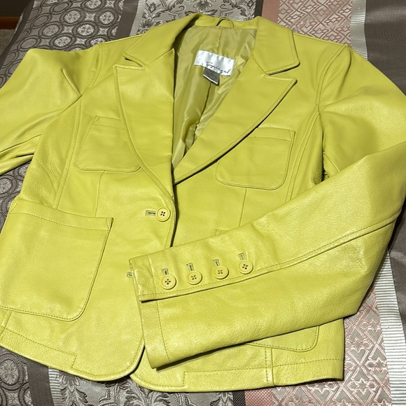 Spiegel Tops - Spiegel  lemon lime size 8 leather jacket blazer
